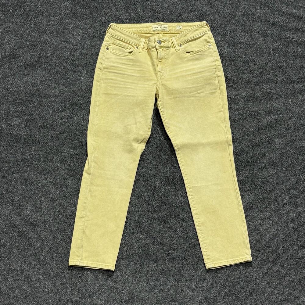Lucky Brand Jeans Womens 6/28 Yellow Light Wash Lolita Crop Slim Stretch Denim
